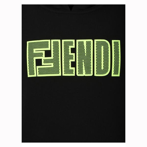 関税送料込★FENDI★ブラックコットンフーディー100942